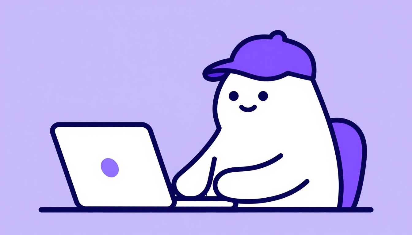 Uma pessoa sentada em frente a um laptop durante uma videochamada, com uma capivara amigável sentada ao lado dela para dar apoio
