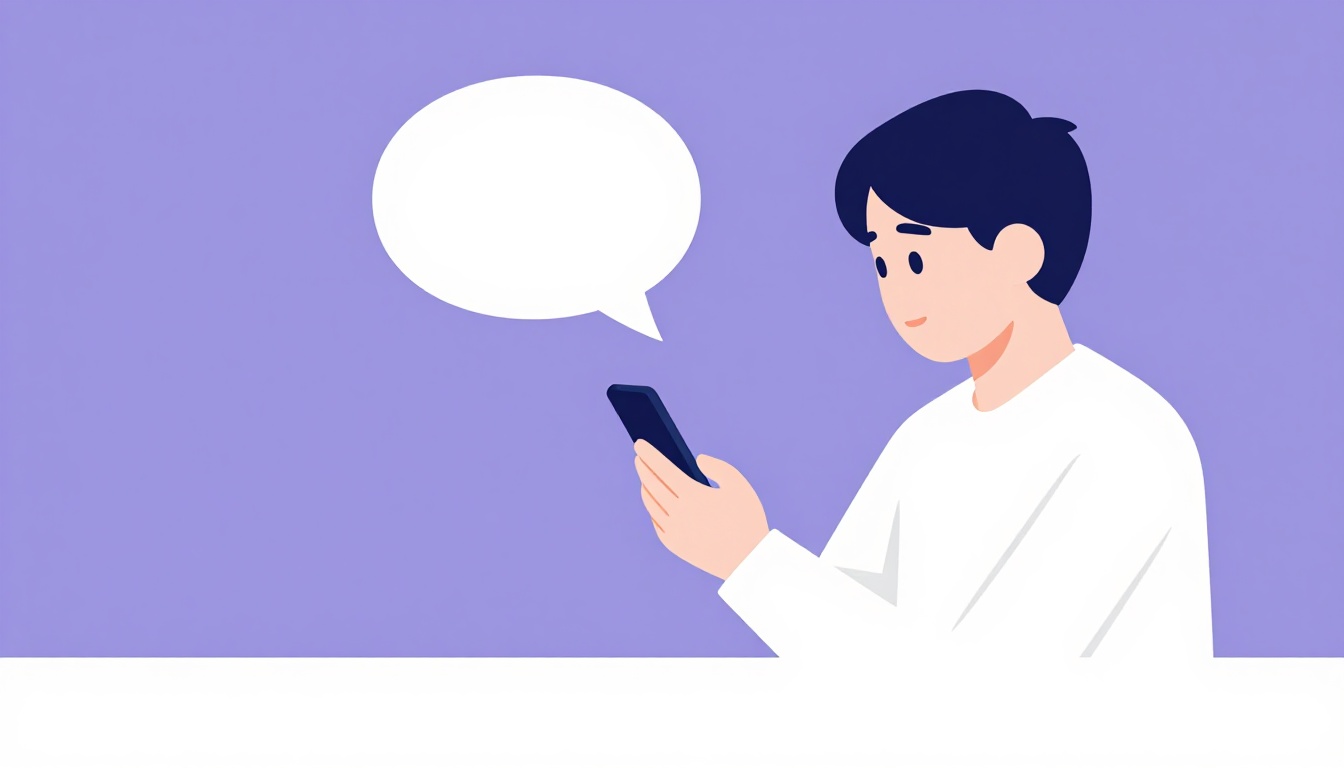 Pessoa sentada sozinha praticando conversa em ingles em frente ao celular