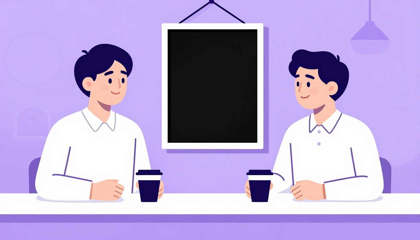 Pessoa fazendo entrevista de trabalho parcial em um café durante o intercâmbio