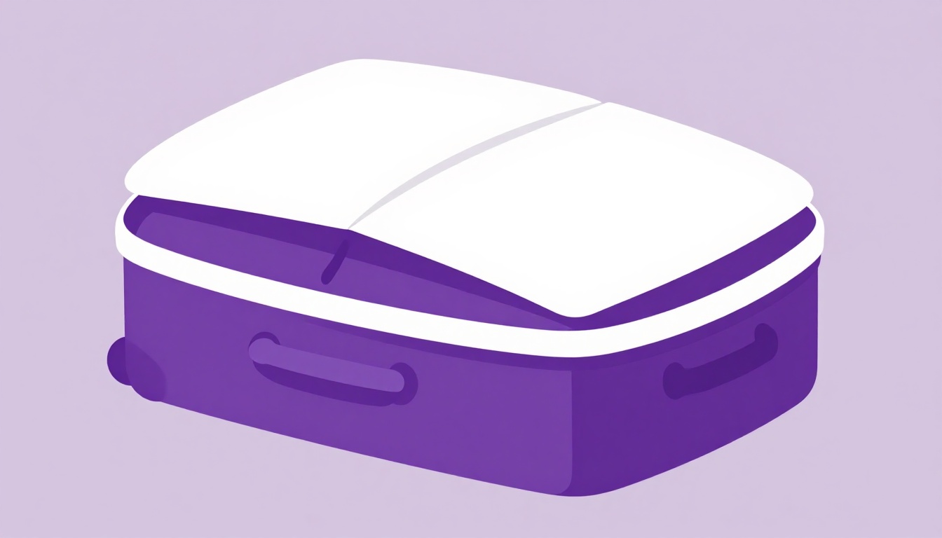 Mala de viagem aberta sobre a cama sendo preparada para o embarque