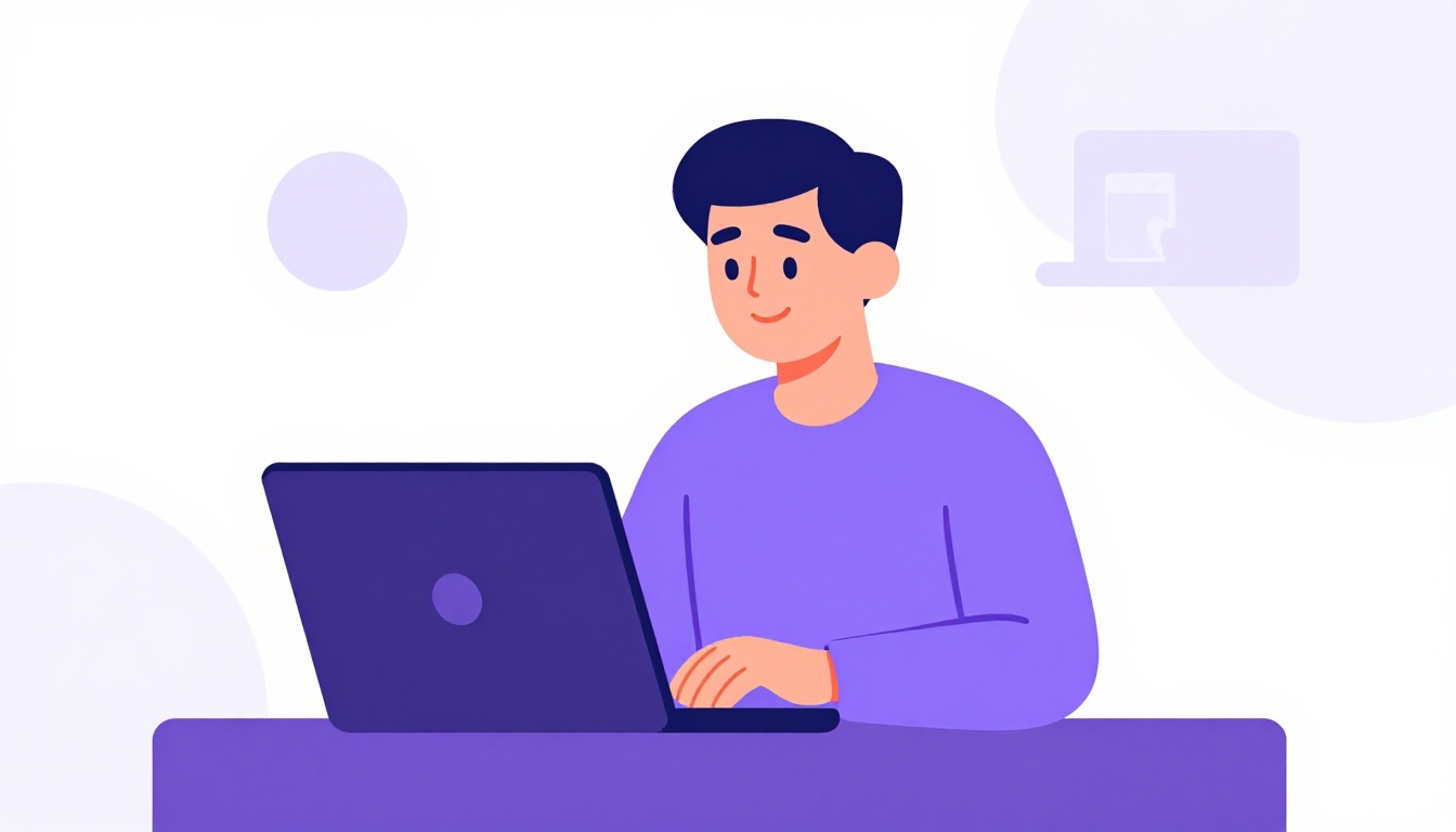 pessoa sorrindo enquanto fala em uma chamada de vídeo em um notebook, ambiente iluminado e confortável, clima de confiança
