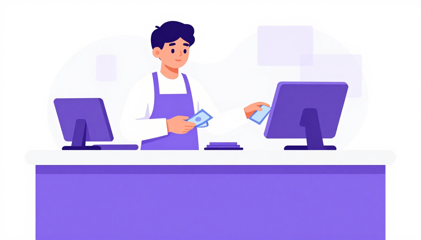 Jovem trabalhando em programa de work and travel, contando dinheiro de salário recebido
