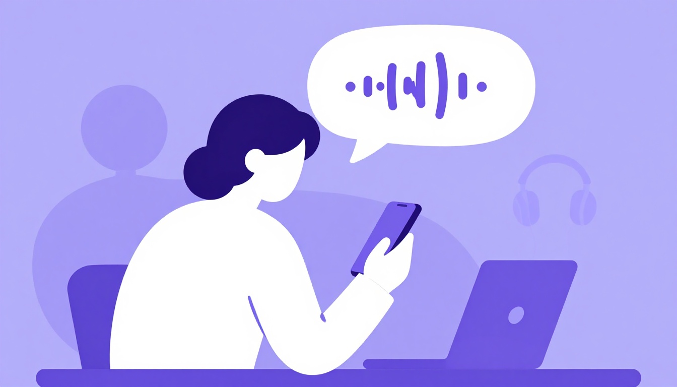 Pessoa praticando conversação em inglês no celular antes de embarcar para o intercâmbio