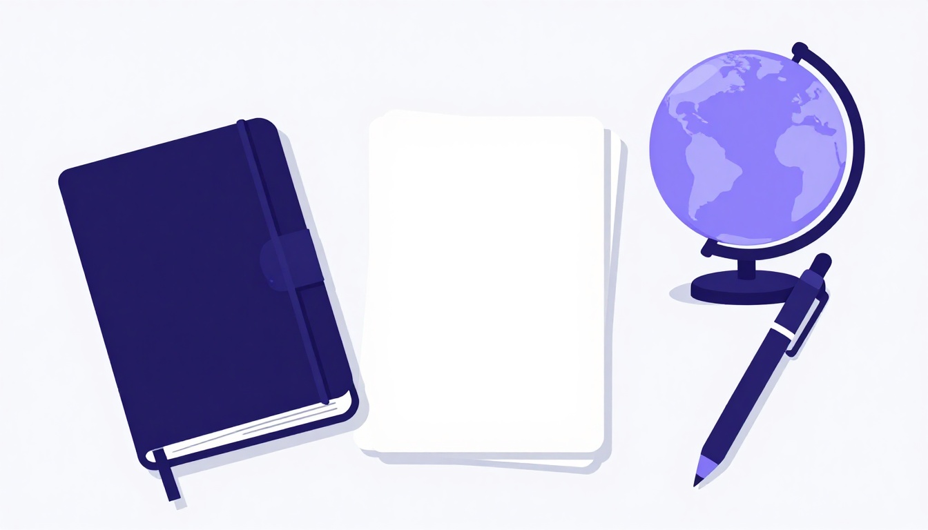 Passaporte, formulários e passagem aérea organizados sobre a mesa para planejamento de intercâmbio