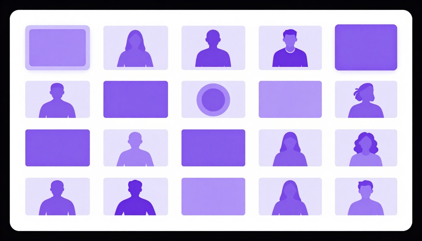 Tela de computador exibindo uma grade de projetos visuais organizados em um portfólio online