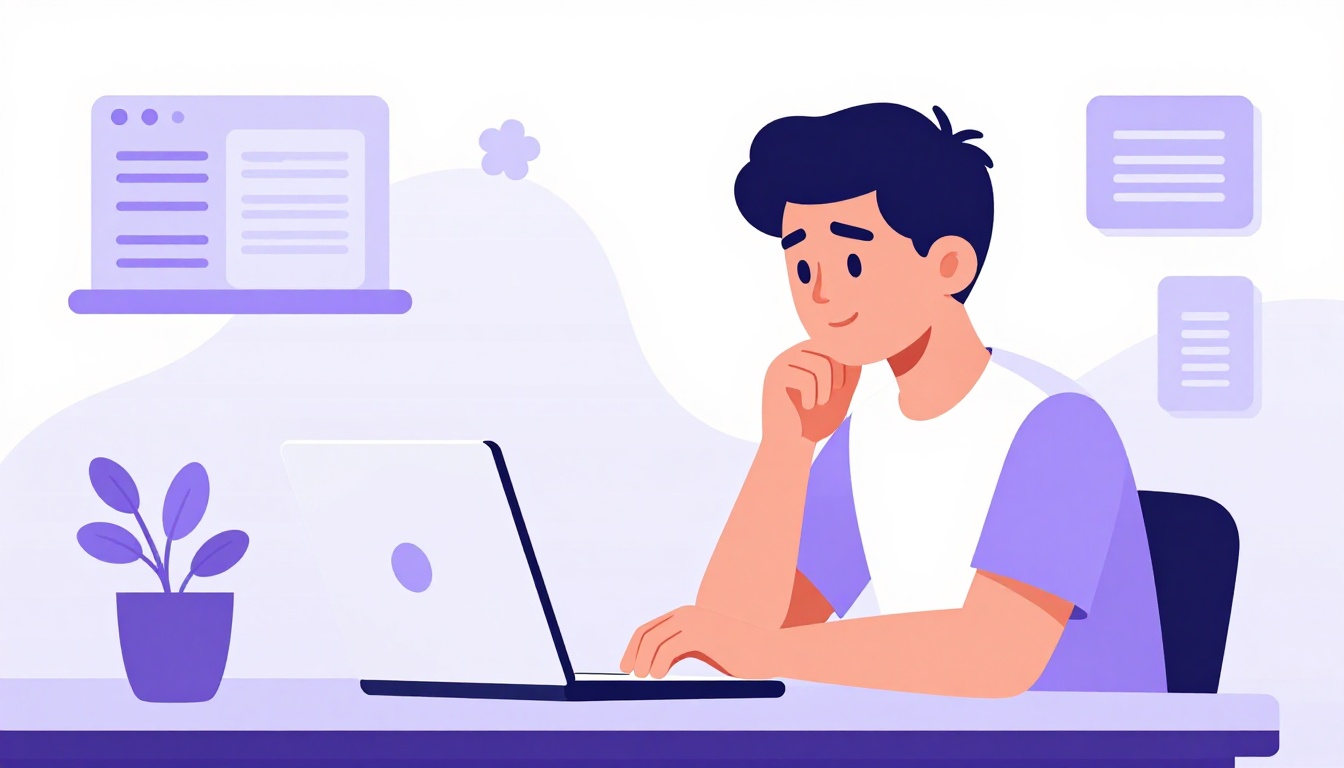 Programador júnior pesquisando vagas ti remoto durante a noite em casa