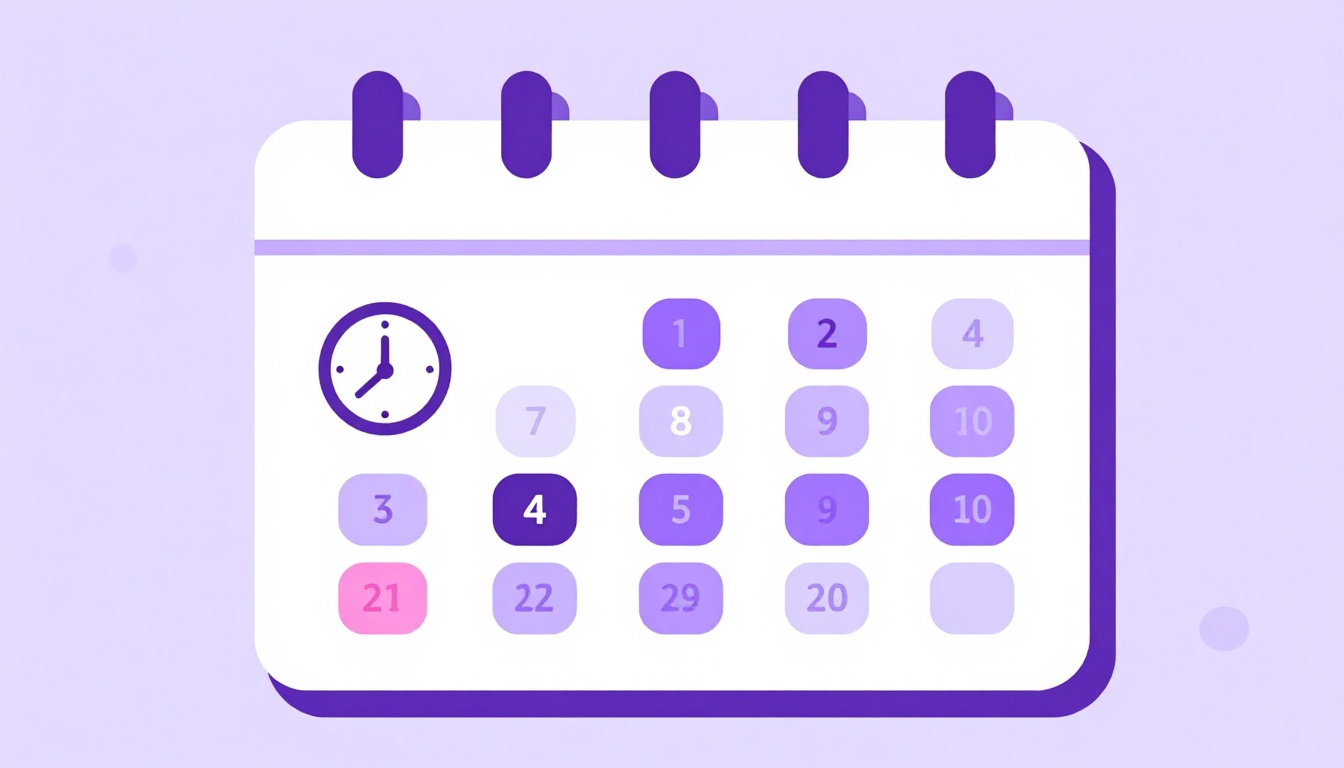 Calendário representando o cronograma do processo de visto de trabalho