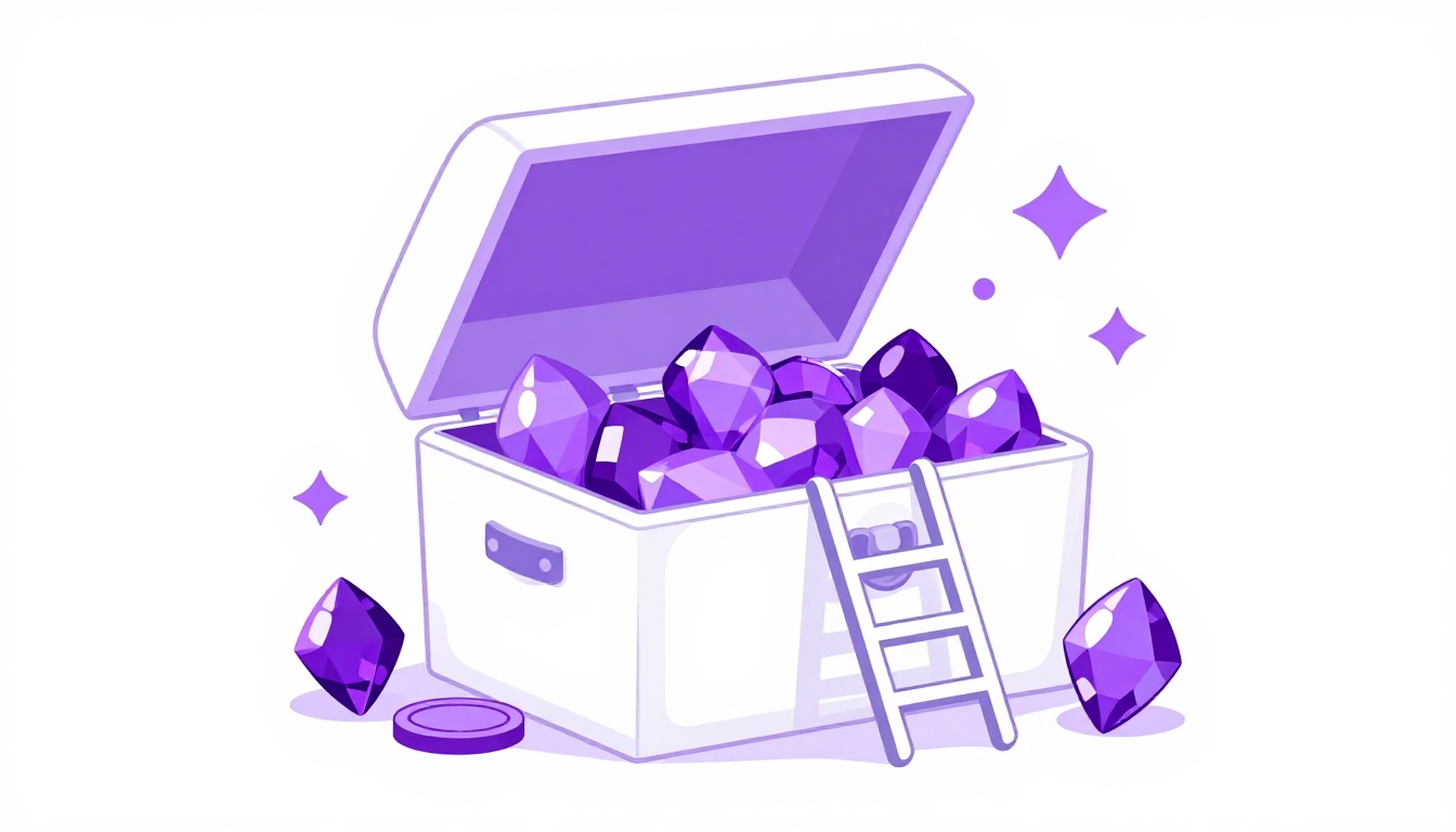 An open treasure chest full of gems, showing the core English vocabulary you should learn first