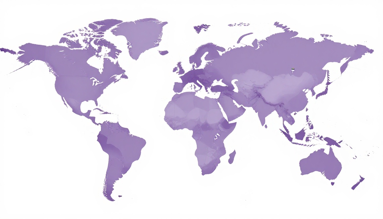 A world map illustrating regional differences between Brazil and Portugal