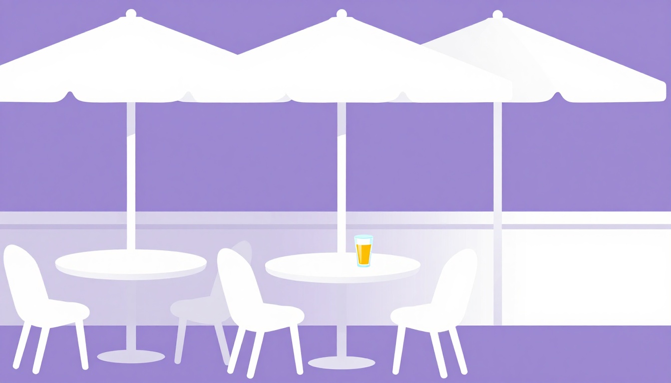 An outdoor Lisbon or Porto cafe terrace with a small glass of draft beer on the table