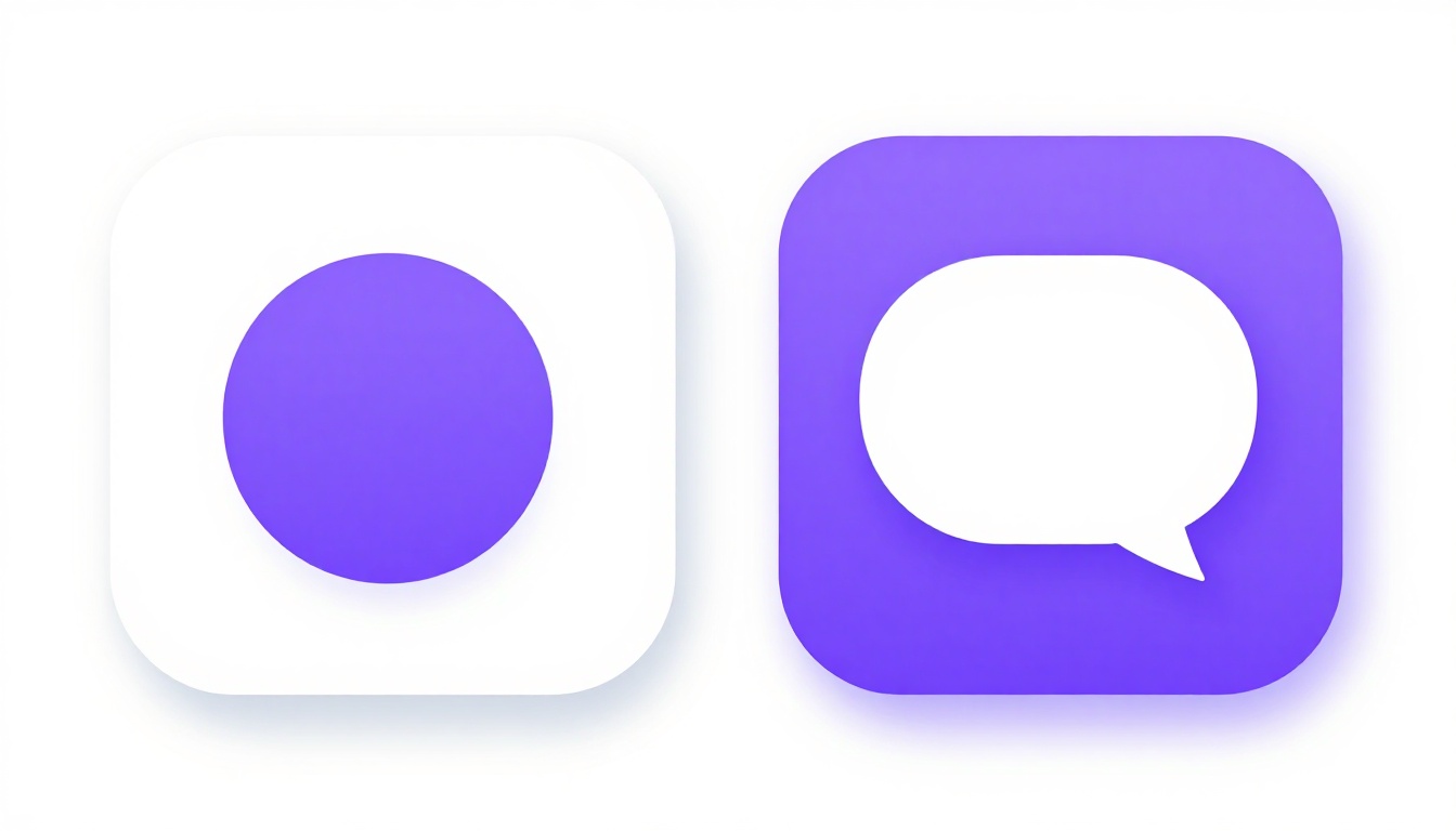 A phone screen split showing two different app icons side by side