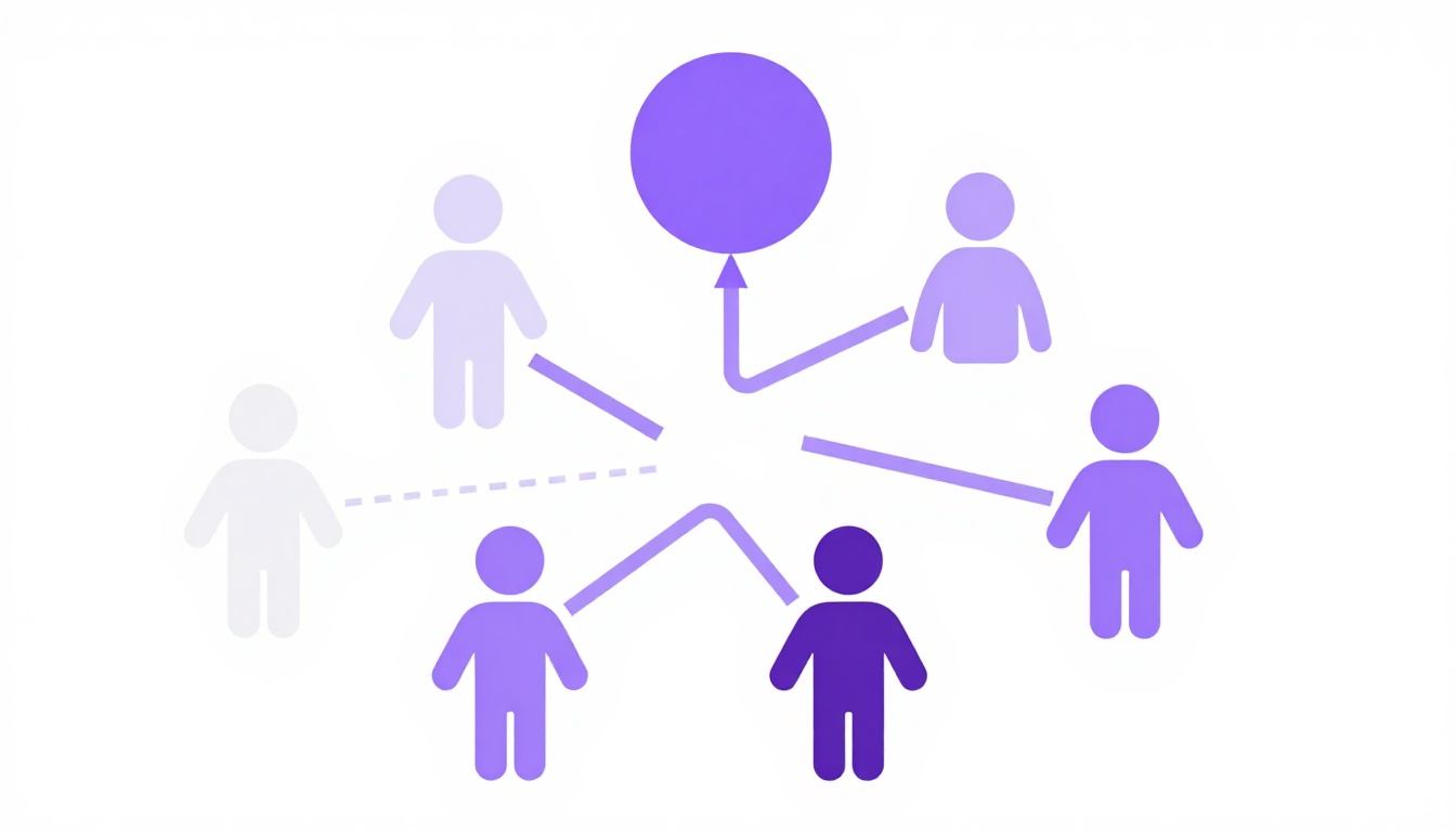 ilustração de uma árvore genealógica abstrata com ícones de pessoas conectados representando meio-irmãos e irmãos por afinidade