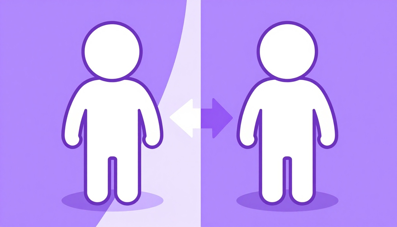 Um caminho de terra se dividindo em duas direções opostas, representando contraste e oposição