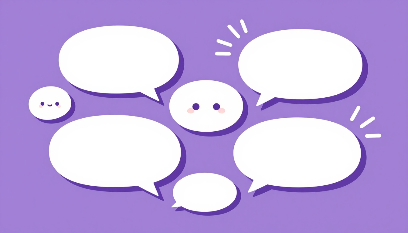 abstract speech bubbles radiating with sound wave lines