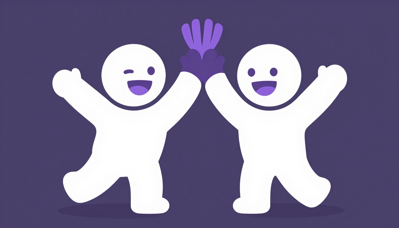 two friends giving each other an energetic high five