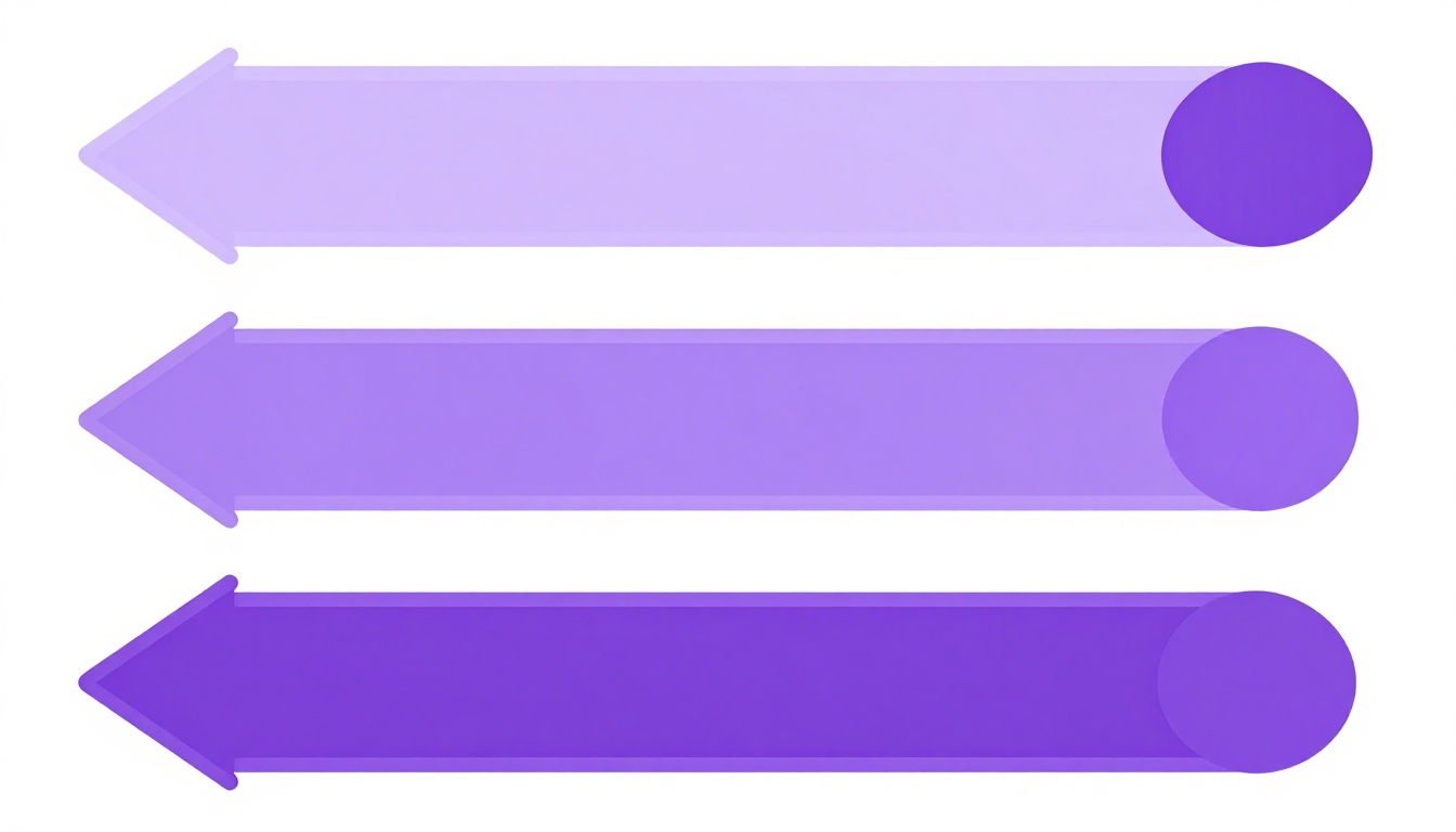 Three arrows in different shades pointing the same way, one for each app that shares the Conmigo name