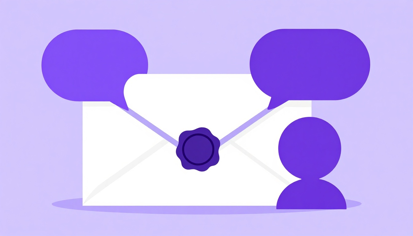 Una carta formal sellada junto a burbujas de conversación casuales, imagen del contraste entre registro formal e informal al usar contracciones