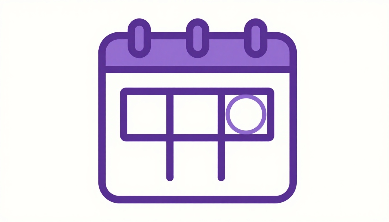 calendário mensal em branco com um quadrado de data destacado