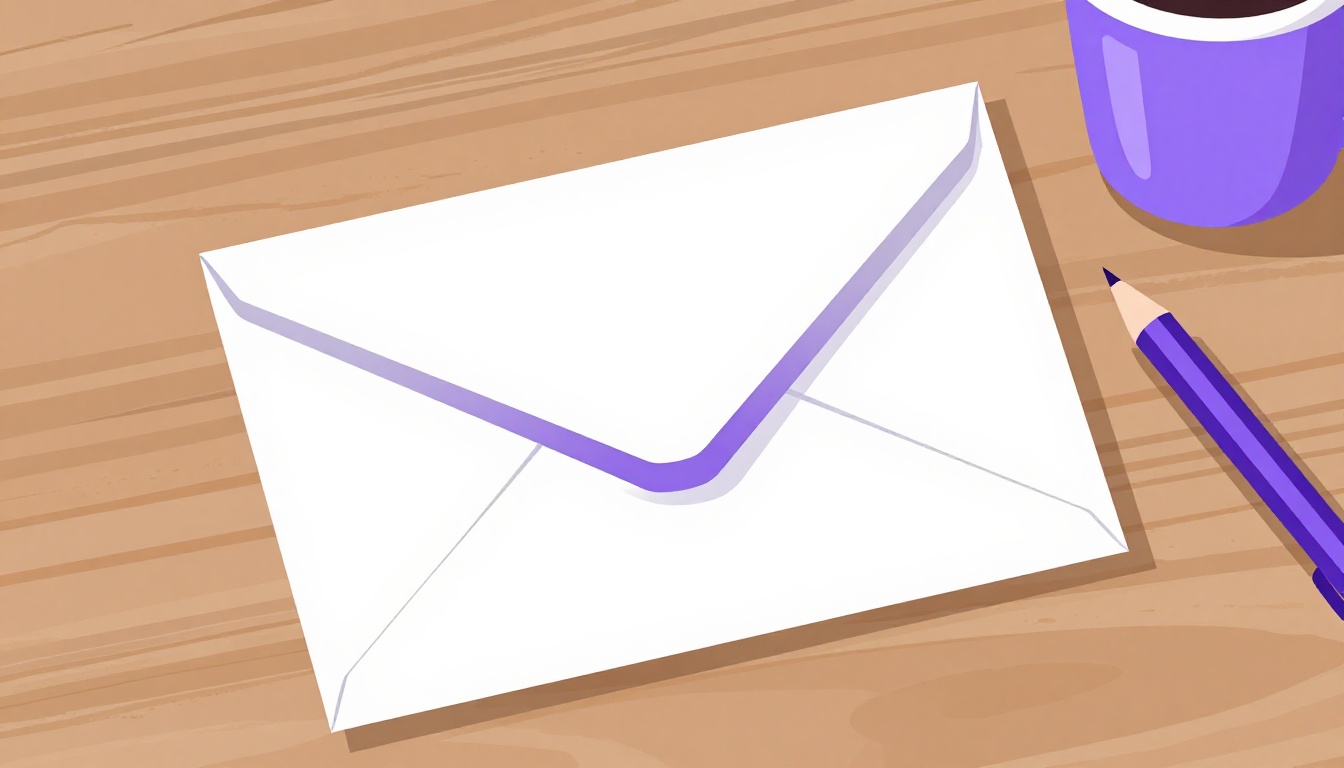A plain envelope with cash tucked partway inside it, resting on a wooden table beside a pen