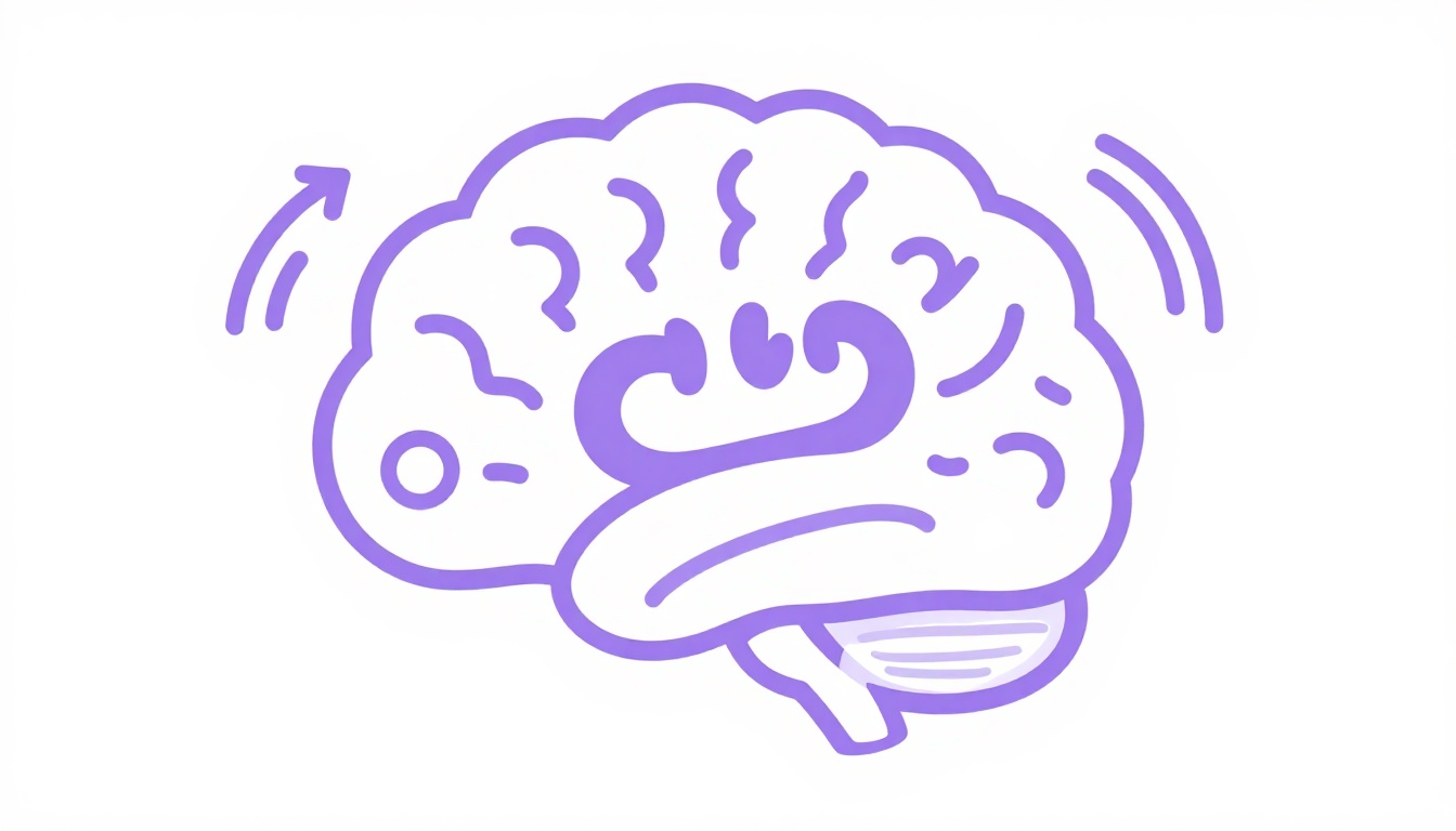 Ilustração de um cérebro com setas de repetição ao redor, simbolizando a memorização de ditados populares em inglês