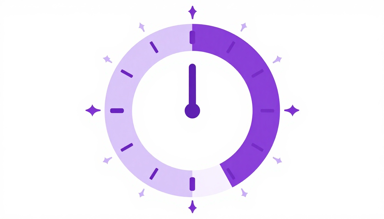 Reloj analógico dividido en secciones de colores que representan los cuartos de hora