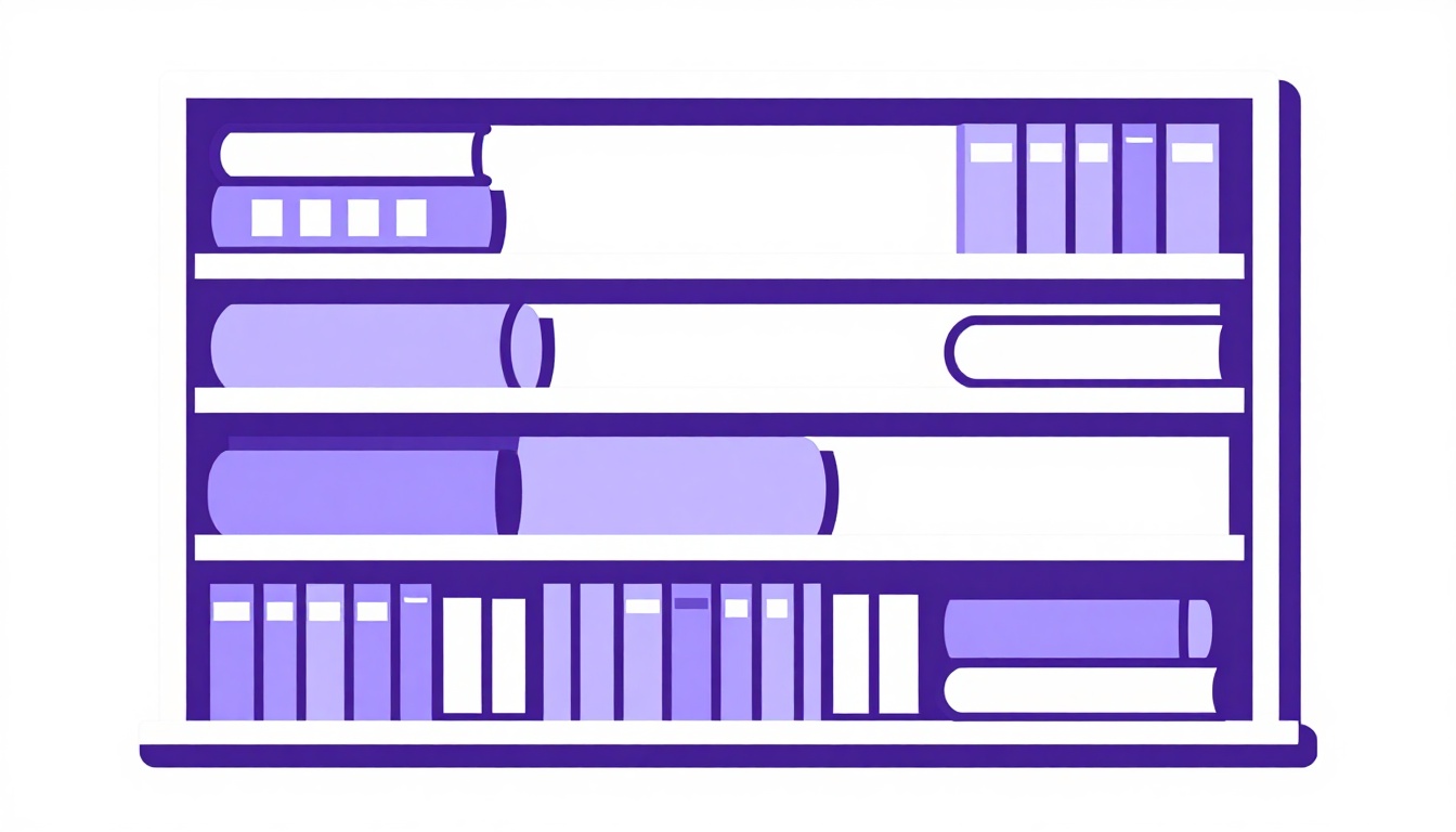 A bookshelf organized by reading level from beginner to advanced