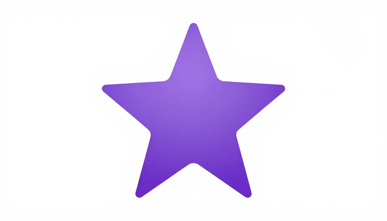 Uma estrela de cinco pontas abstrata e minimalista flutuando sobre um fundo claro, representando estrutura e método