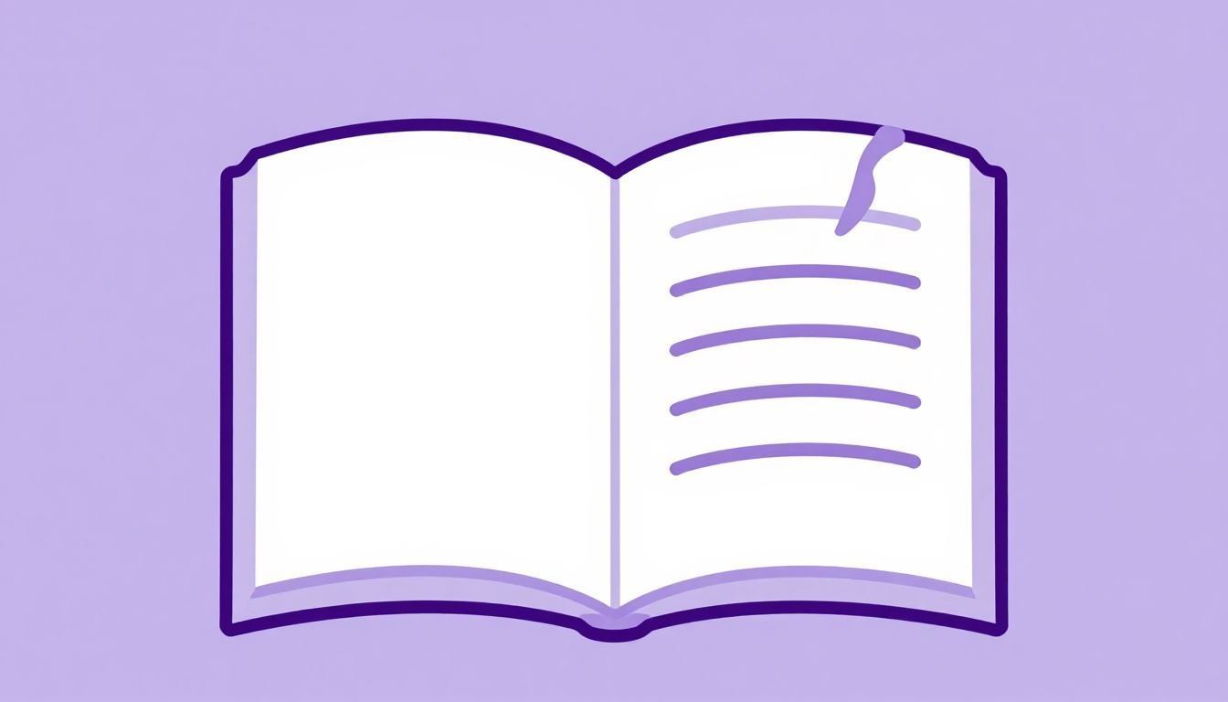 Um livro aberto com um balão de fala emaranhado, representando expressões confusas