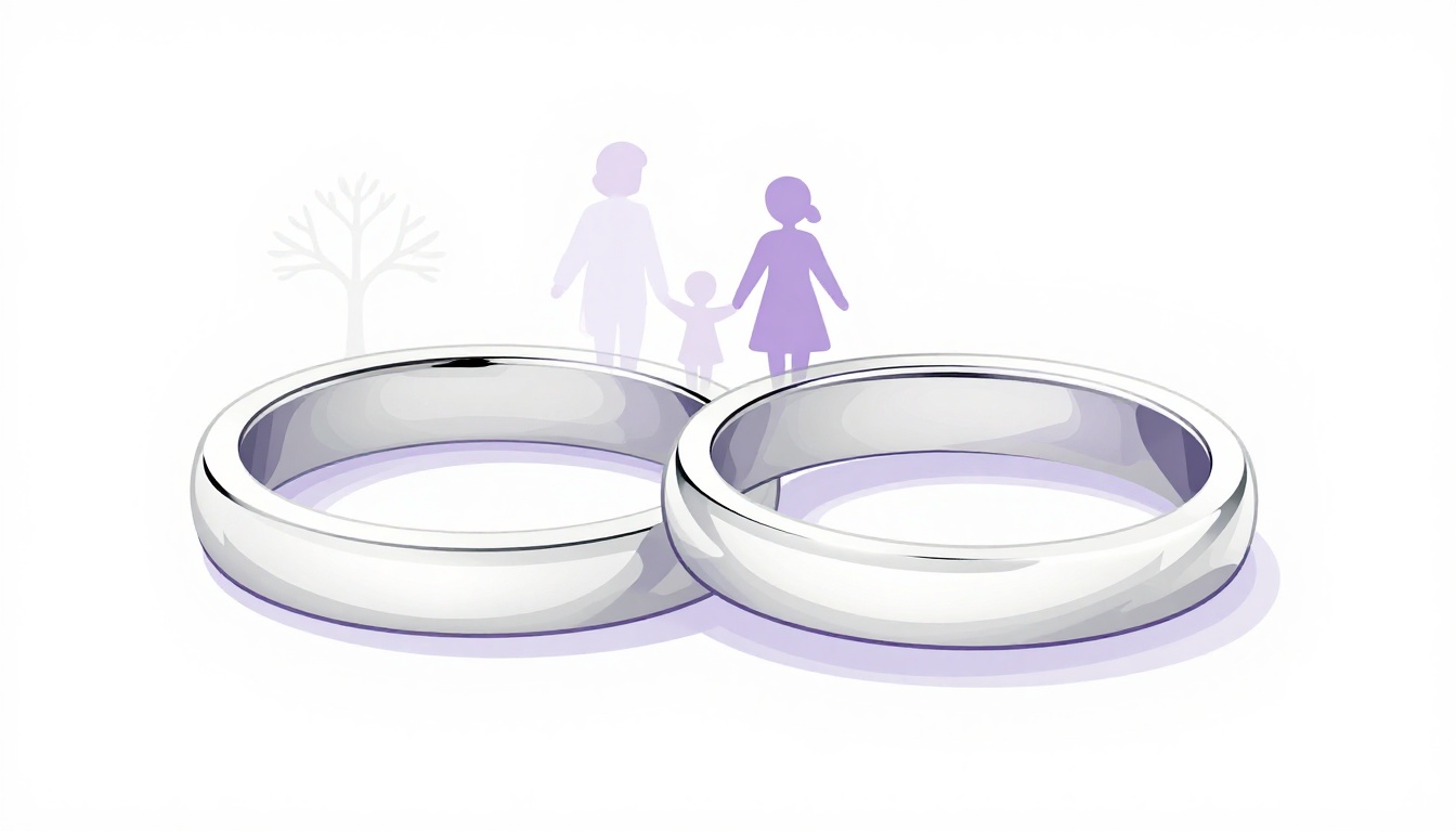 alianças de casamento simbolizando os parentes adquiridos por casamento