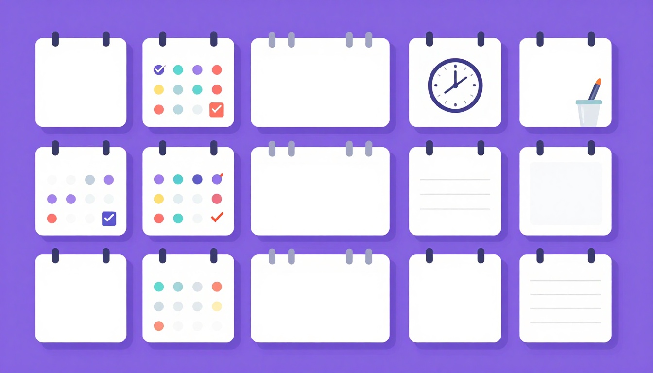 Calendario con casillas marcadas que representa el plan de cuatro semanas de fichas de inglés