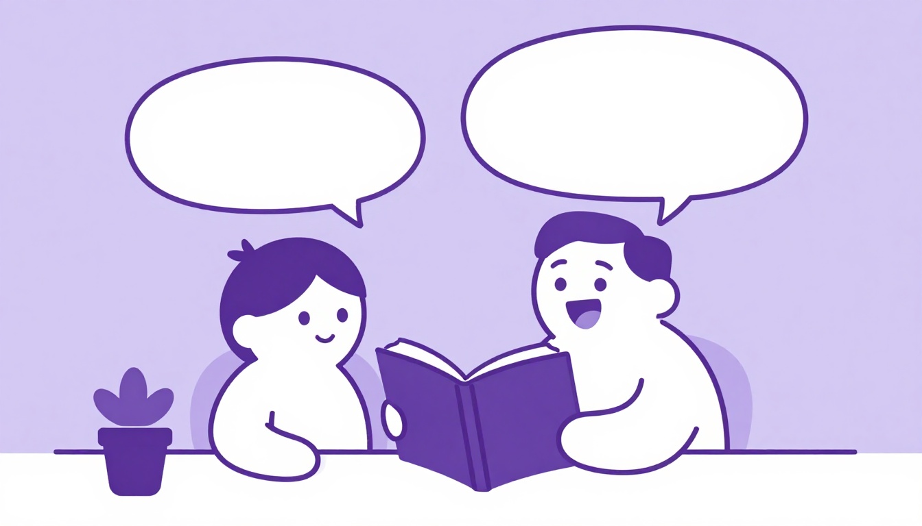 Madre o padre leyendo en voz alta un libro con su hijo para ayudarle con el inglés de primero de primaria