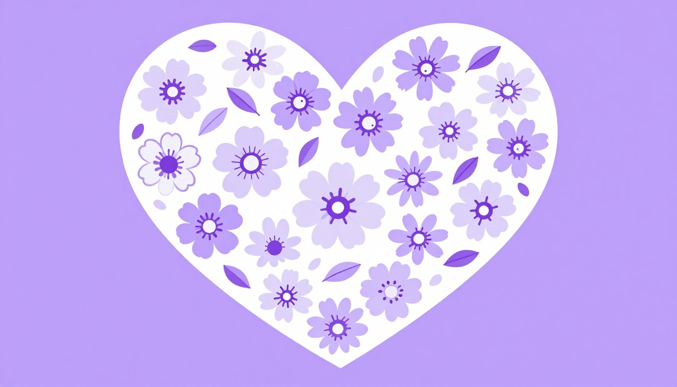 A flower blooming from a heart shape to represent the idiom à flor da pele