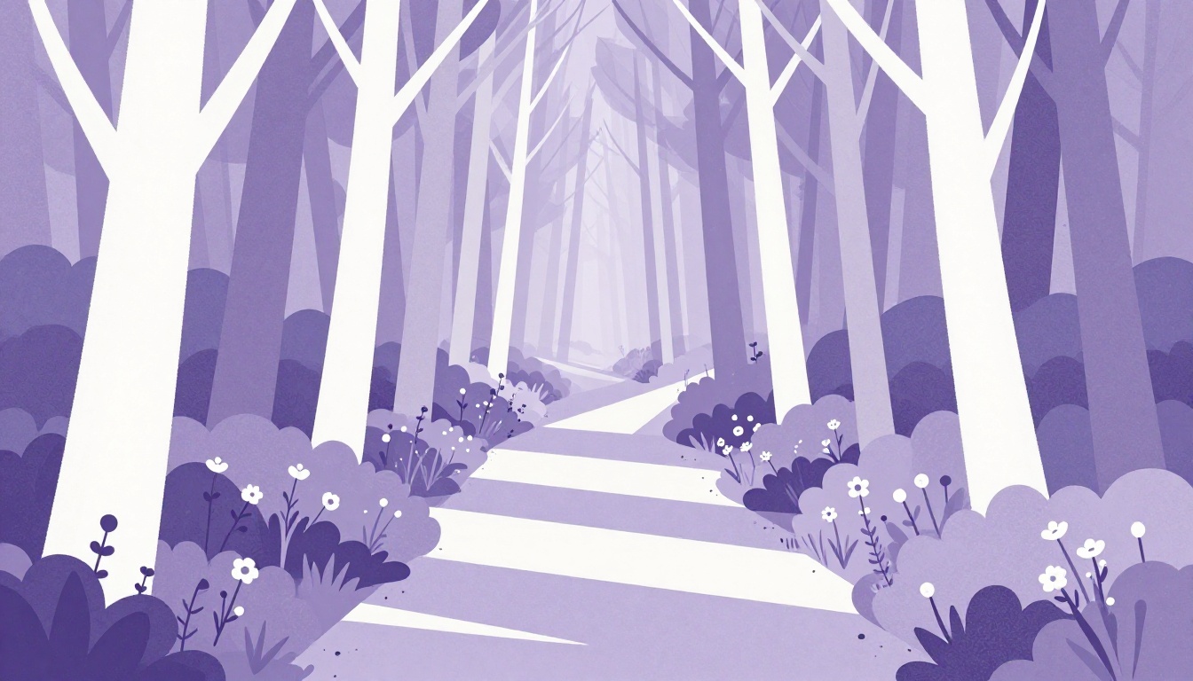 Trilha na floresta ao amanhecer representando frases bonitas em inglês curtas sobre natureza