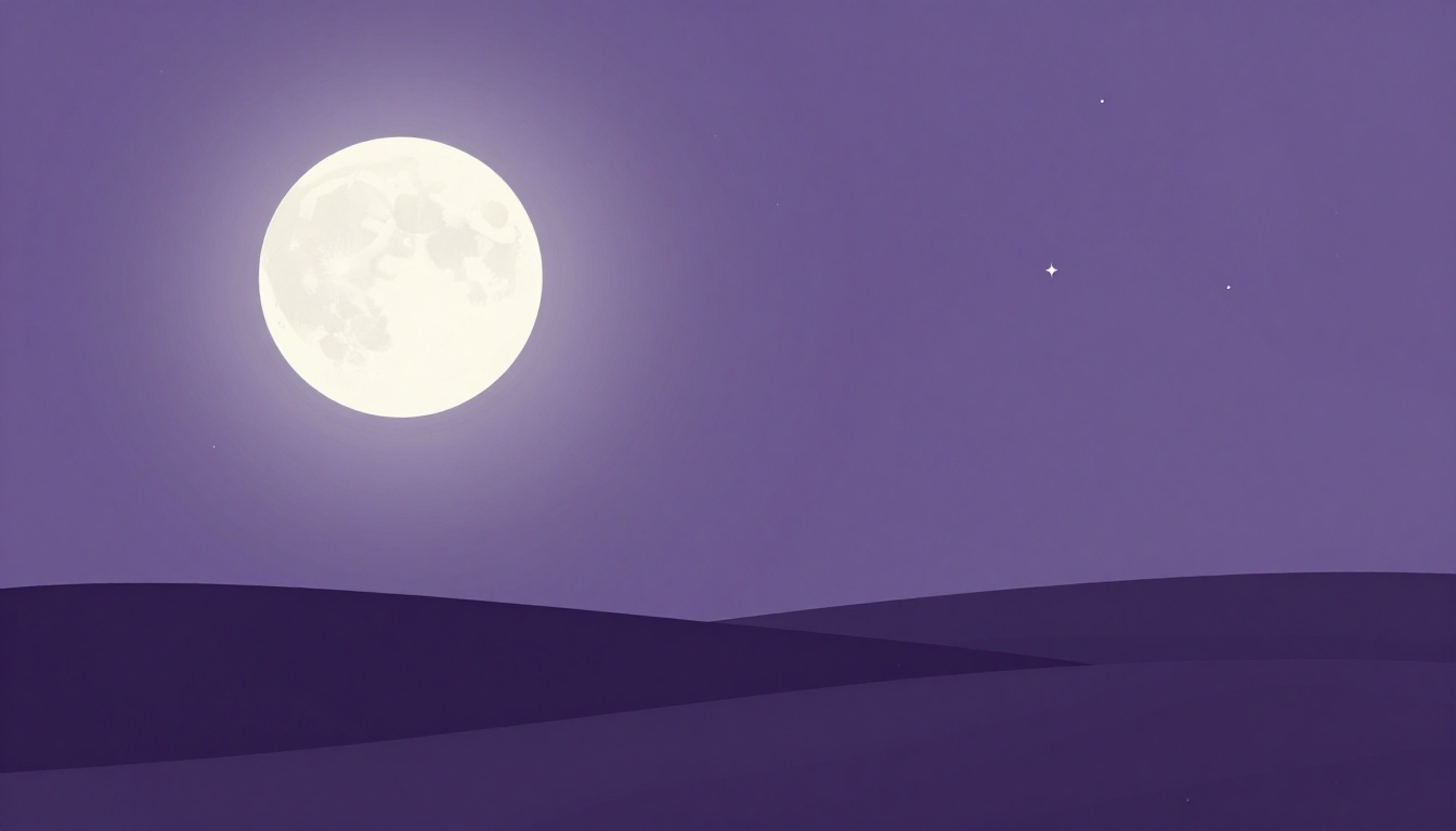 Lua cheia e estrelas no céu noturno, ideal para frases de boa noite em inglês