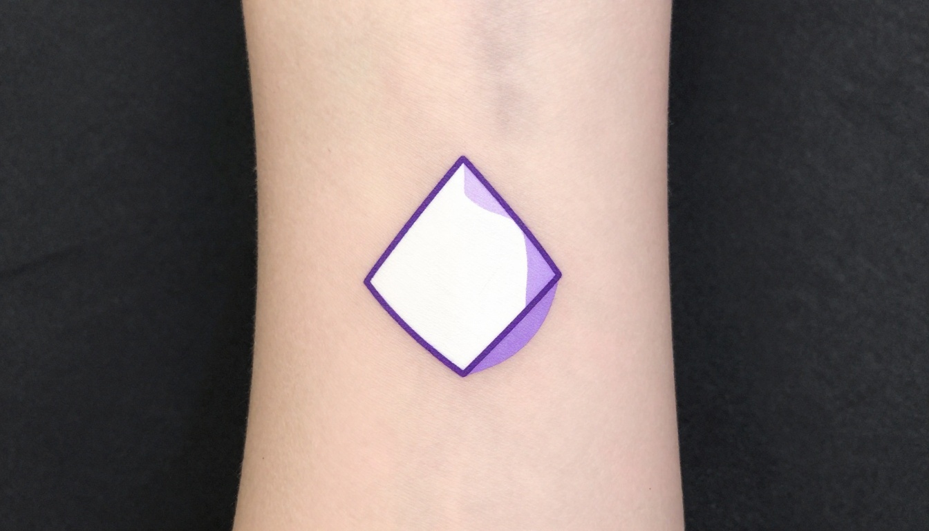 Antebraço com uma tatuagem pequena e discreta em formato de gota, minimalista