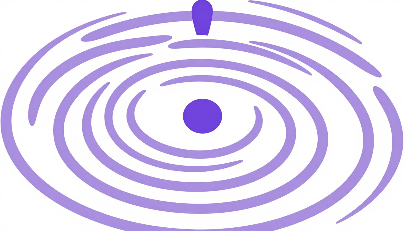Sound waves rippling outward in a circle, representing the pronunciation of a spoken word