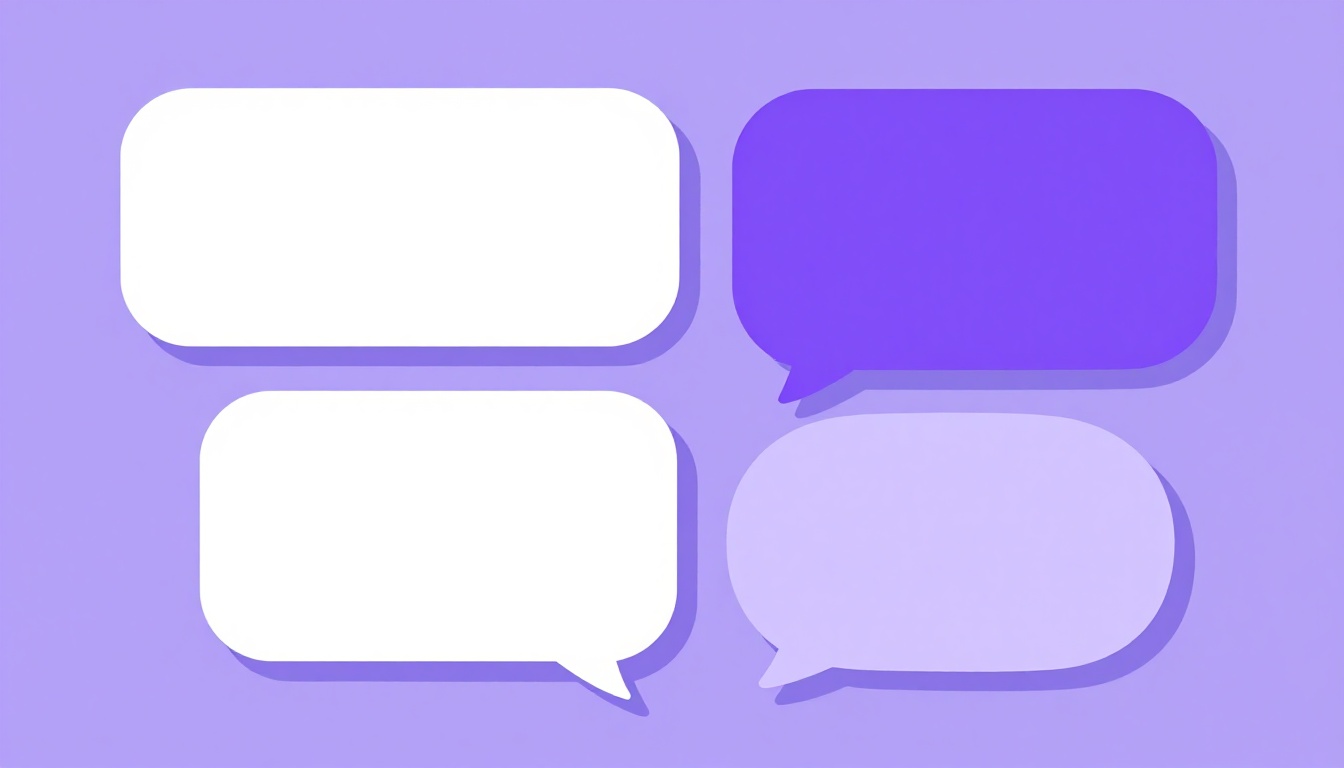 Abstract speech bubble shapes overlapping in warm colors, representing quotes and messages about friendship