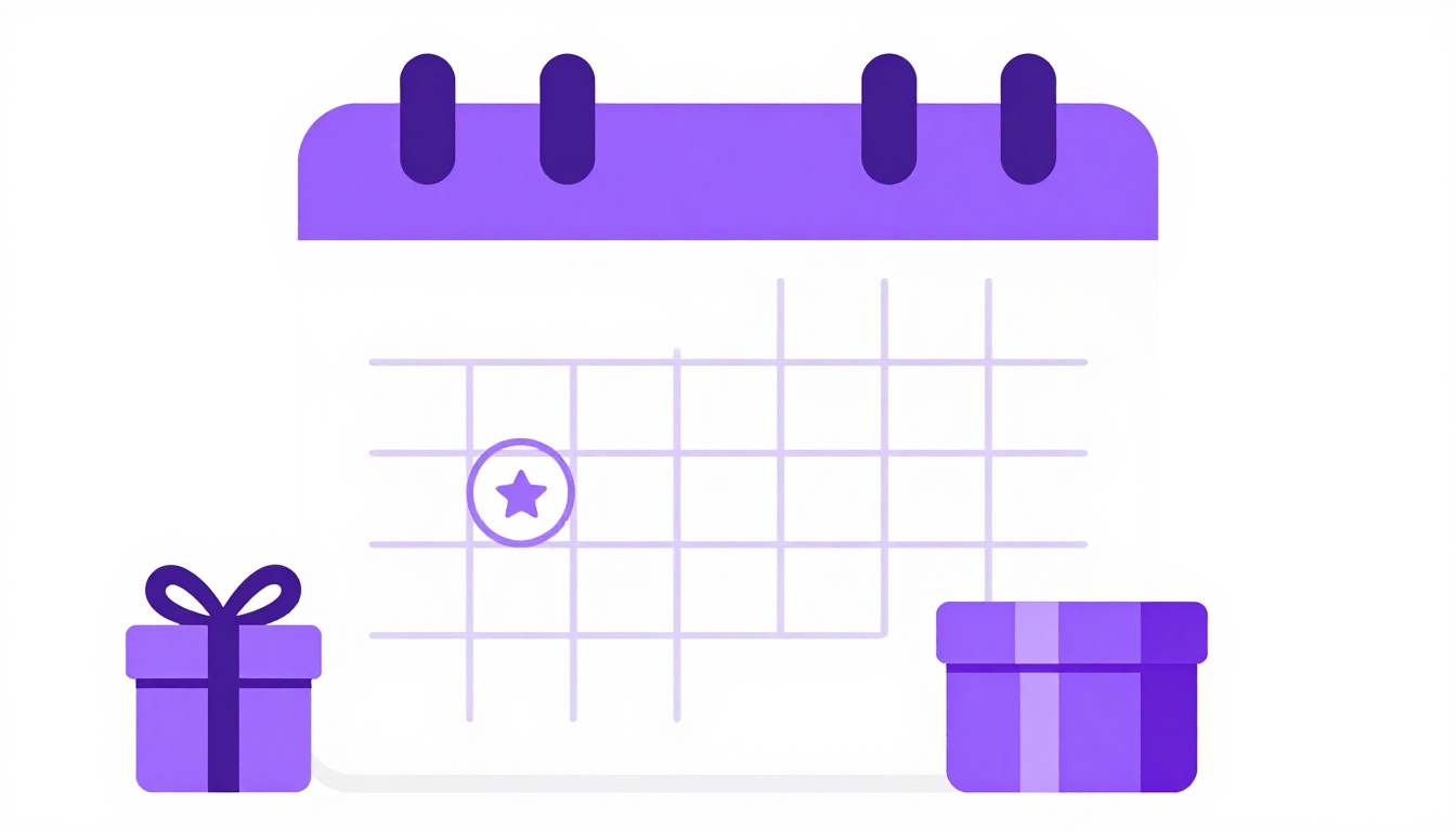 A calendar page with one date circled and a small gift box beside it, representing a friendship day celebration