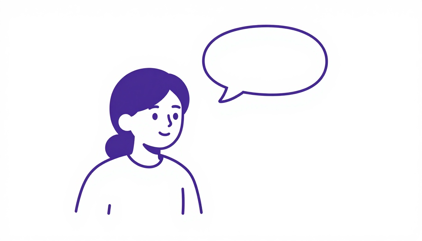 Uma pessoa falando ao telefone com uma nuvem de fala saindo da boca, representando praticar inglês em voz alta