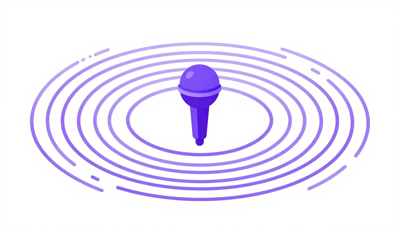 Sound waves rippling out from a microphone, representing how to pronounce namorada