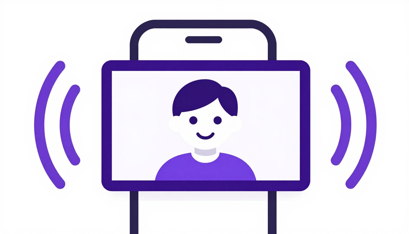 A phone screen showing an animated AI tutor avatar mid conversation with sound waves around it