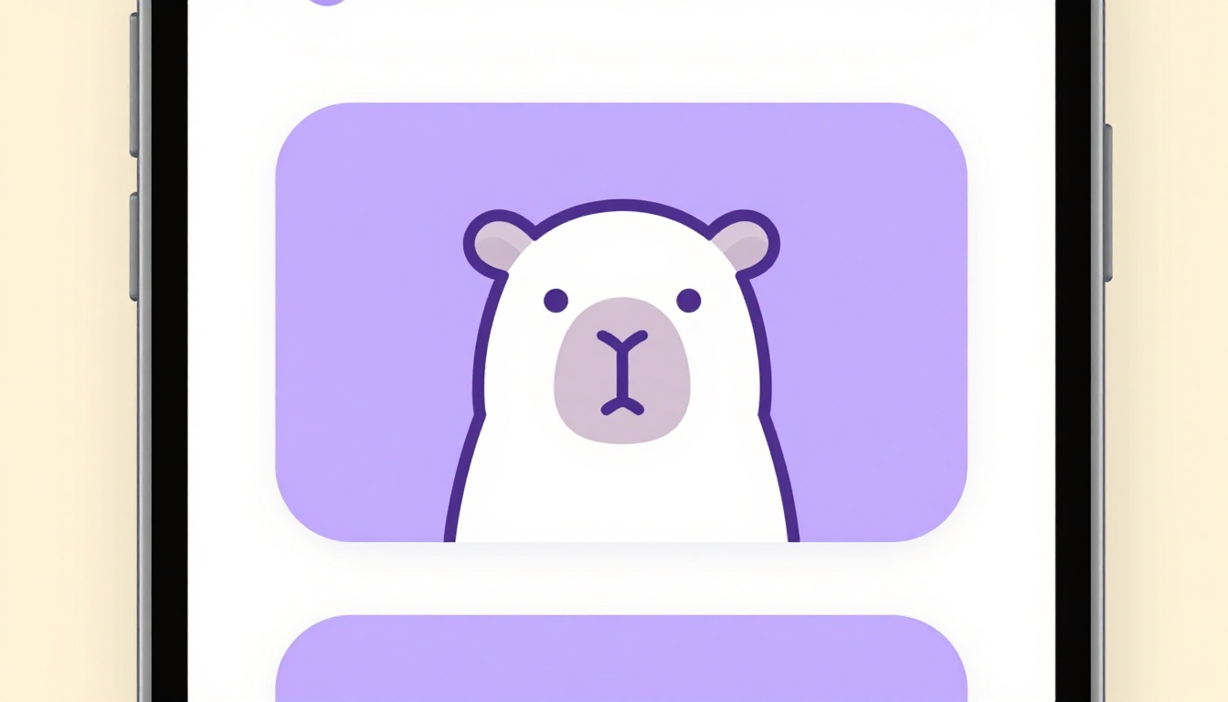 A phone screen showing a friendly speaking-practice app with a capybara companion, ready to practice saying boa tarde out loud