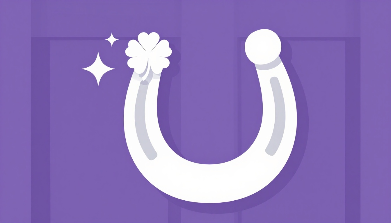 A horseshoe and a four-leaf clover, classic symbols of good luck