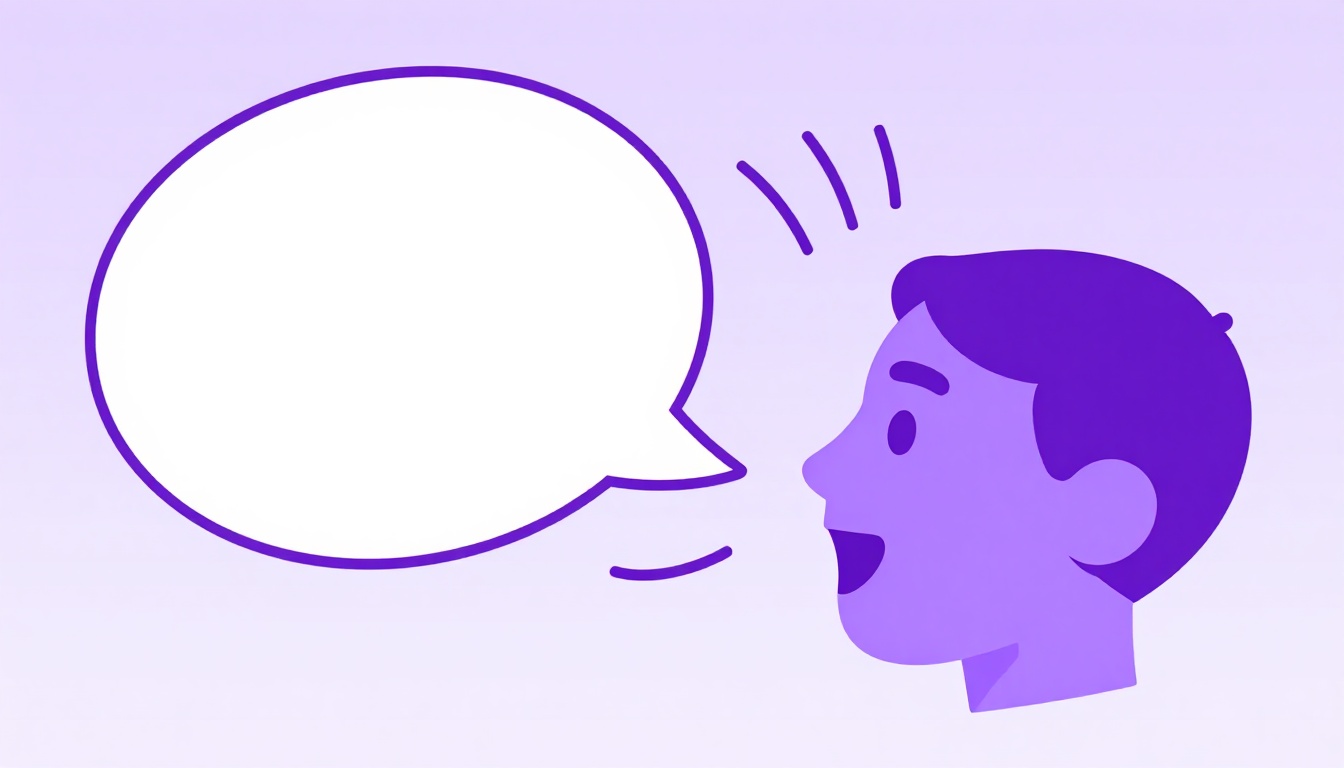 A person speaking with sound waves and an empty speech bubble, practicing how to pronounce boa sorte