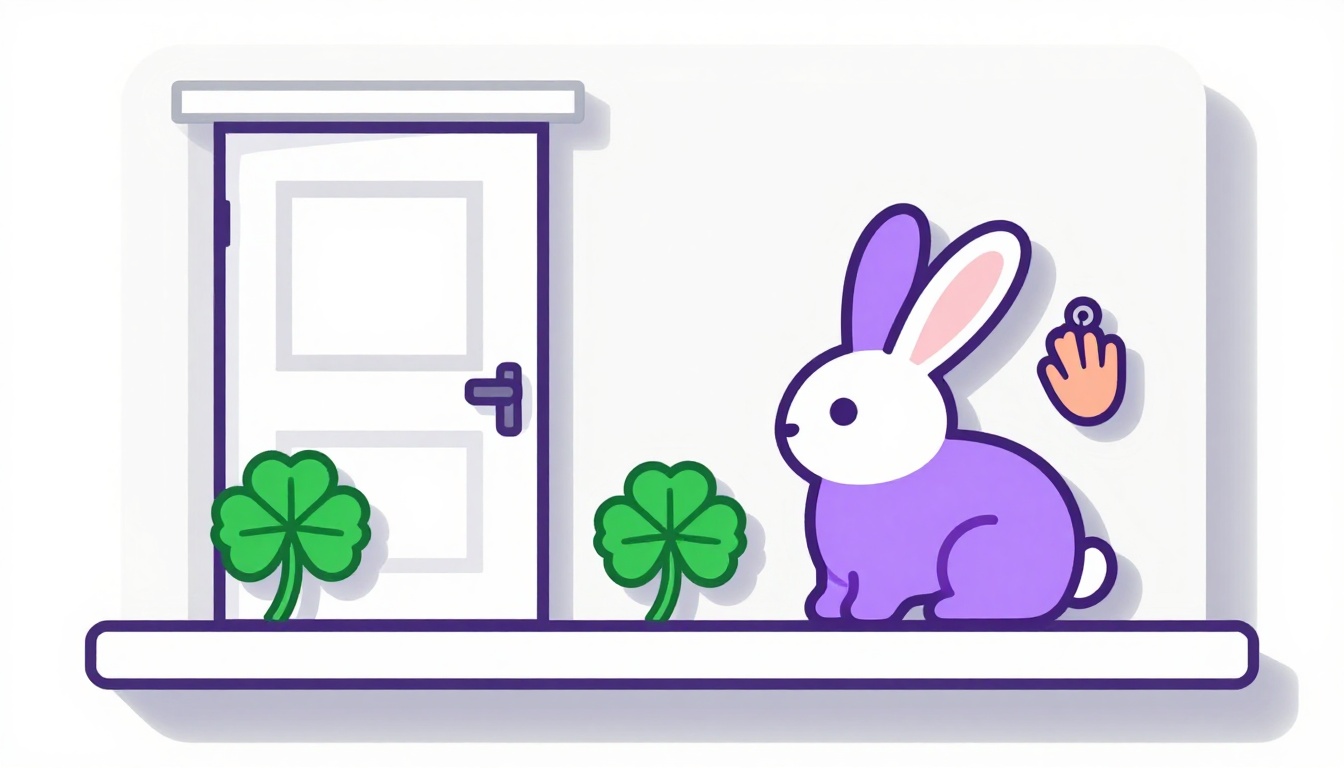 A door, four-leaf clovers, a rabbit and a hand-shaped amulet, Portuguese good luck charms and superstitions