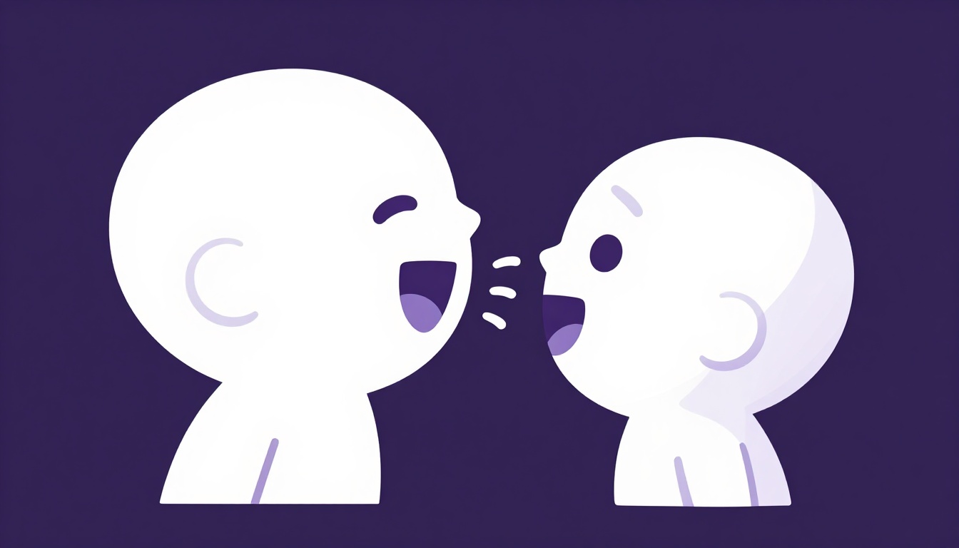 Sound waves coming from a mouth toward a microphone, illustrating how to pronounce the Ave Maria in Portuguese