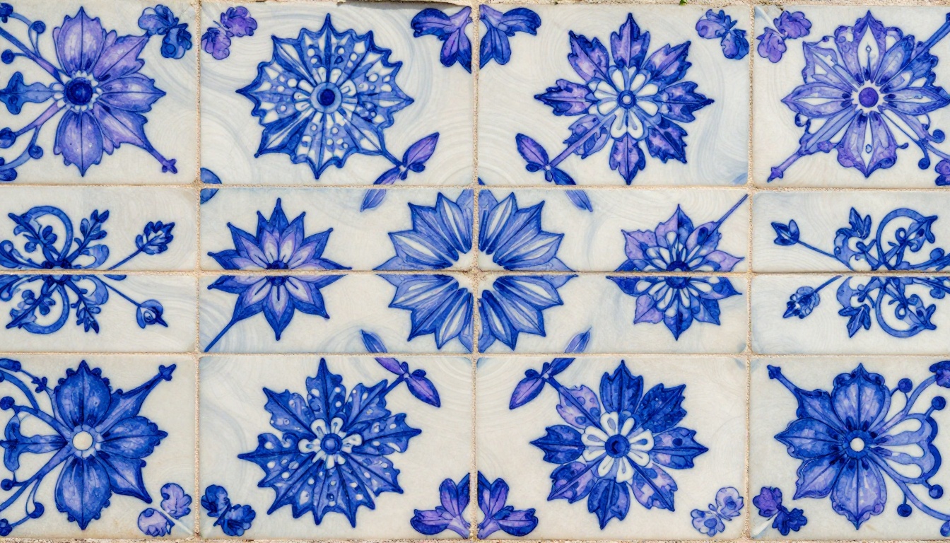 Lisbon azulejo tile pattern representing European Portuguese pronunciation sounds