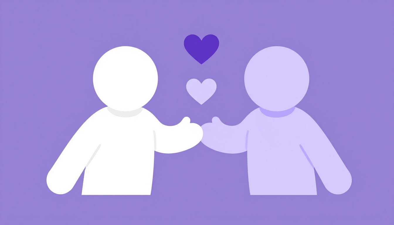 two hands doing a friendly handshake with a small heart shape floating nearby