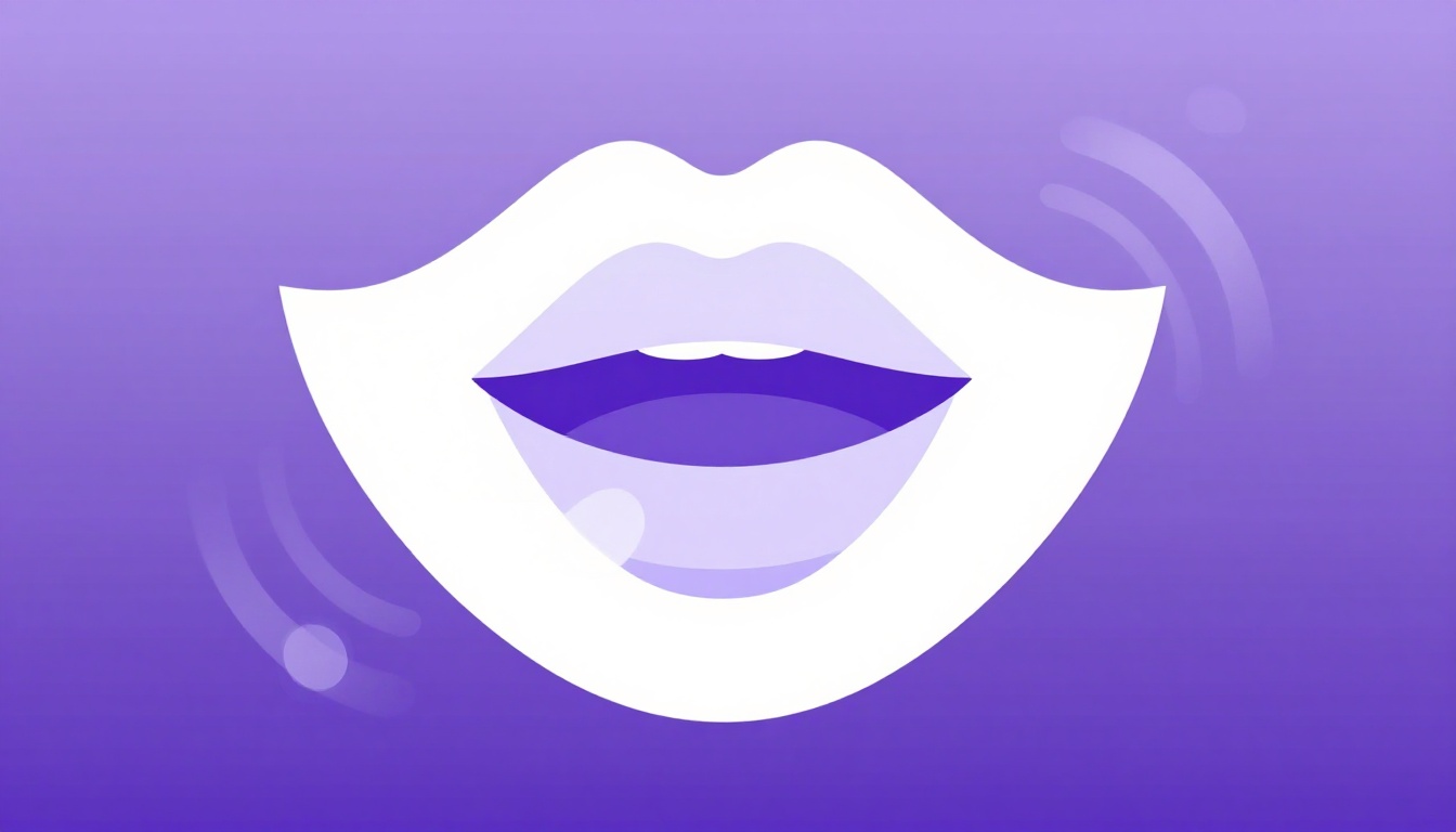 Sound waves radiating outward from a speech bubble shape against a soft gradient background