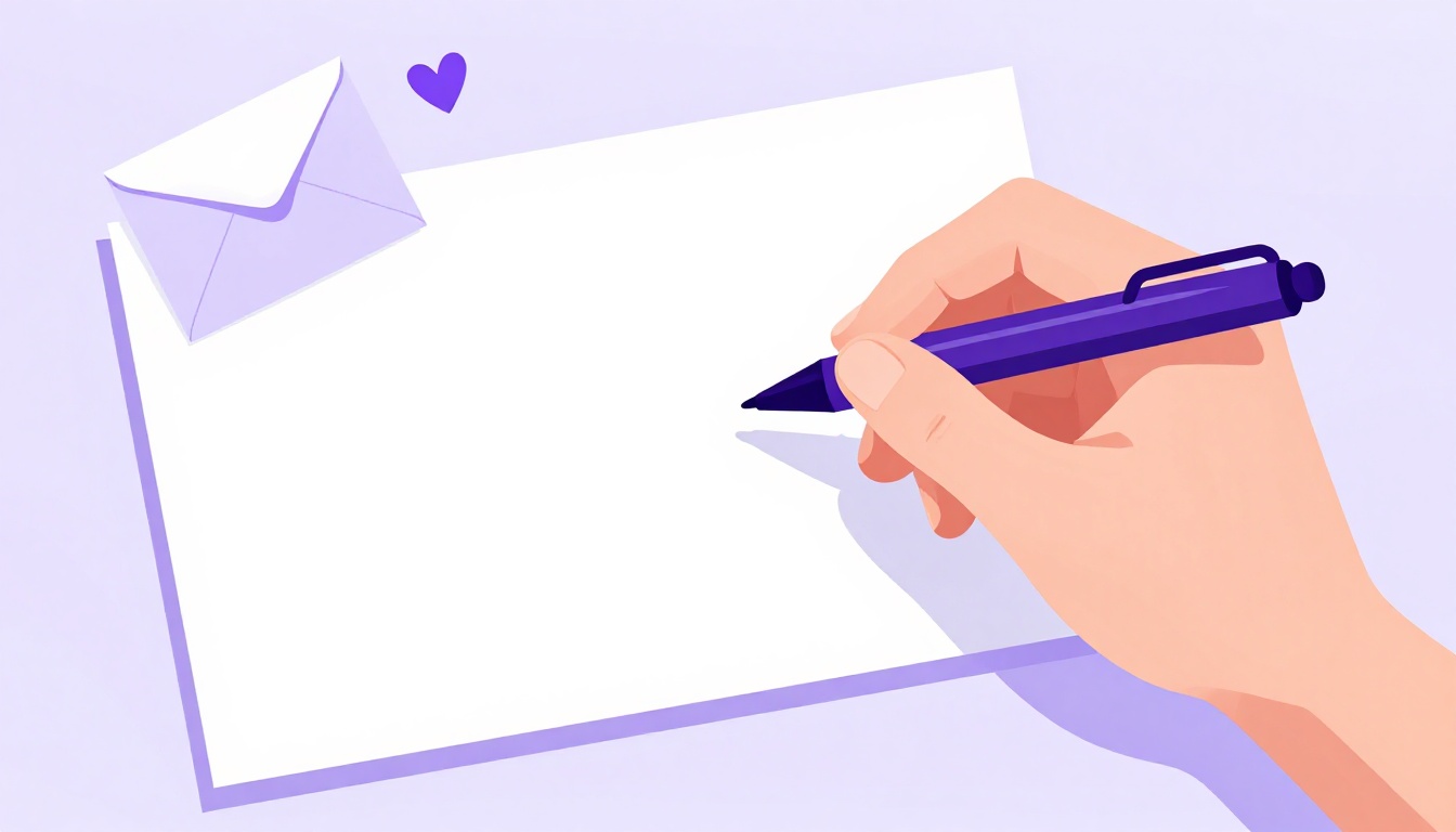 hand writing a warm birthday card message with a pen